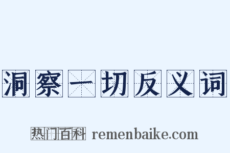 洞察一切反义词是什么意思的图片